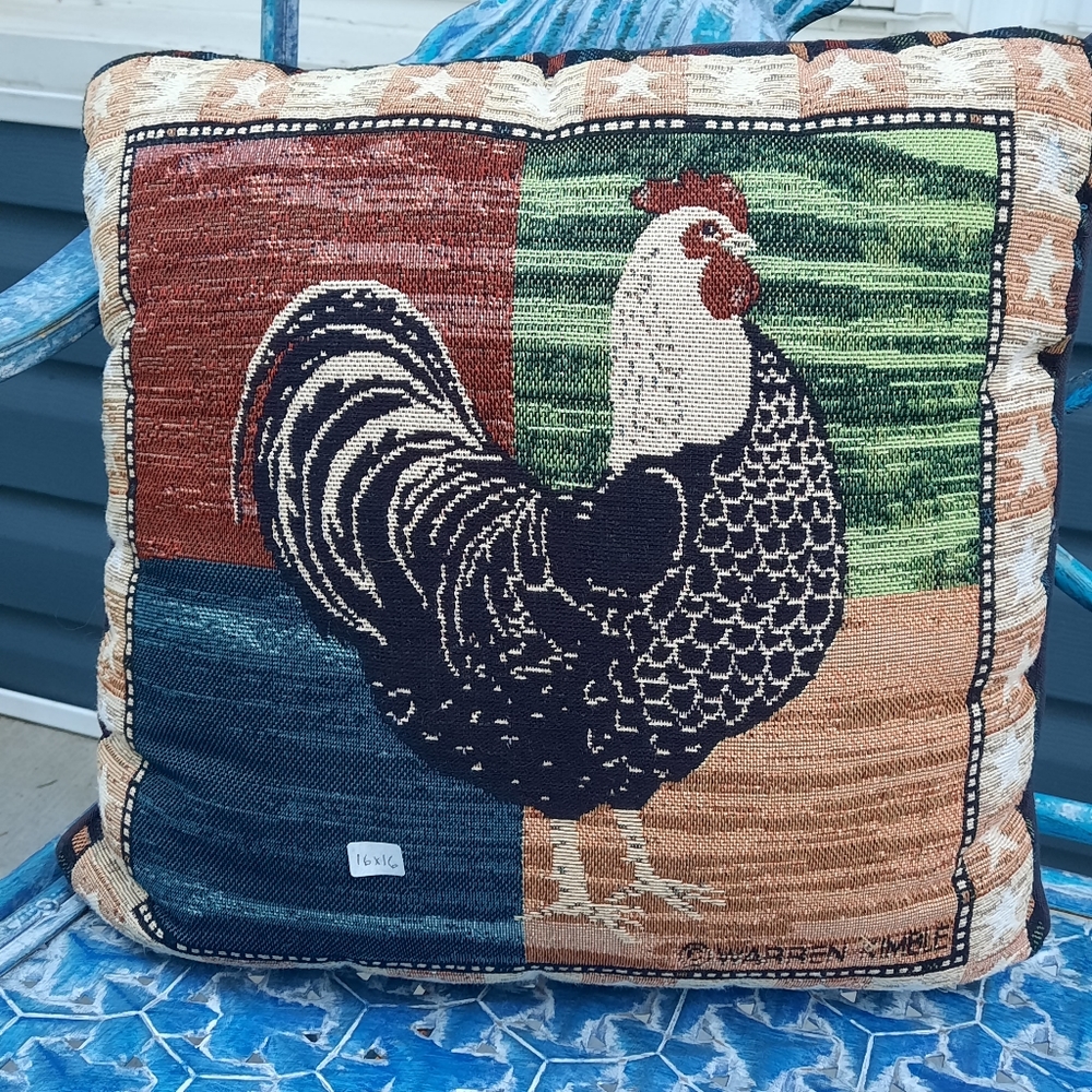 WARREN KIMBLE ROOSTER ACCENT PILLOW